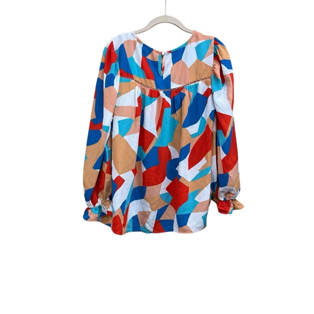 Colorful Geometric Women's Top Flowy Size Large NWOT